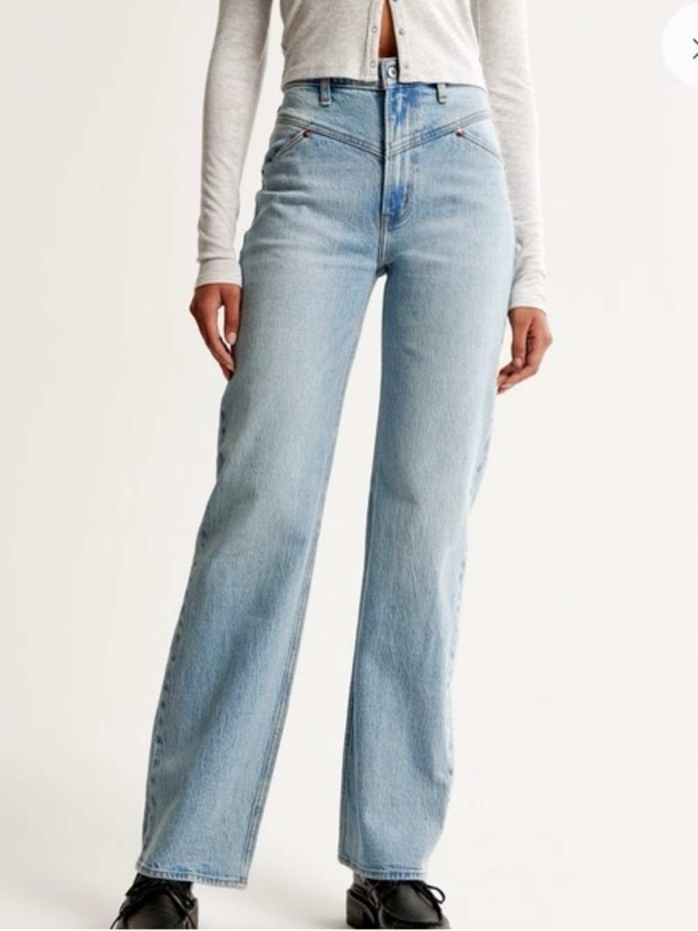 Abercrombie & Fitch Women's Ultra High Rise 90s Straight Jean With Front Yoke